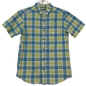 Men's Columbia Plaid Short-Sleeve Button Up Shirt, Size S